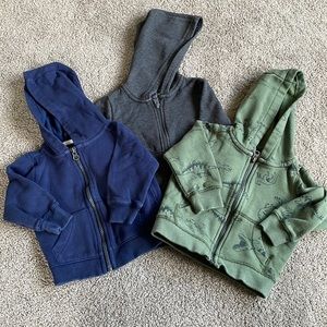 Toddler Hoodie Long sleeve Zip up Bundle 12M